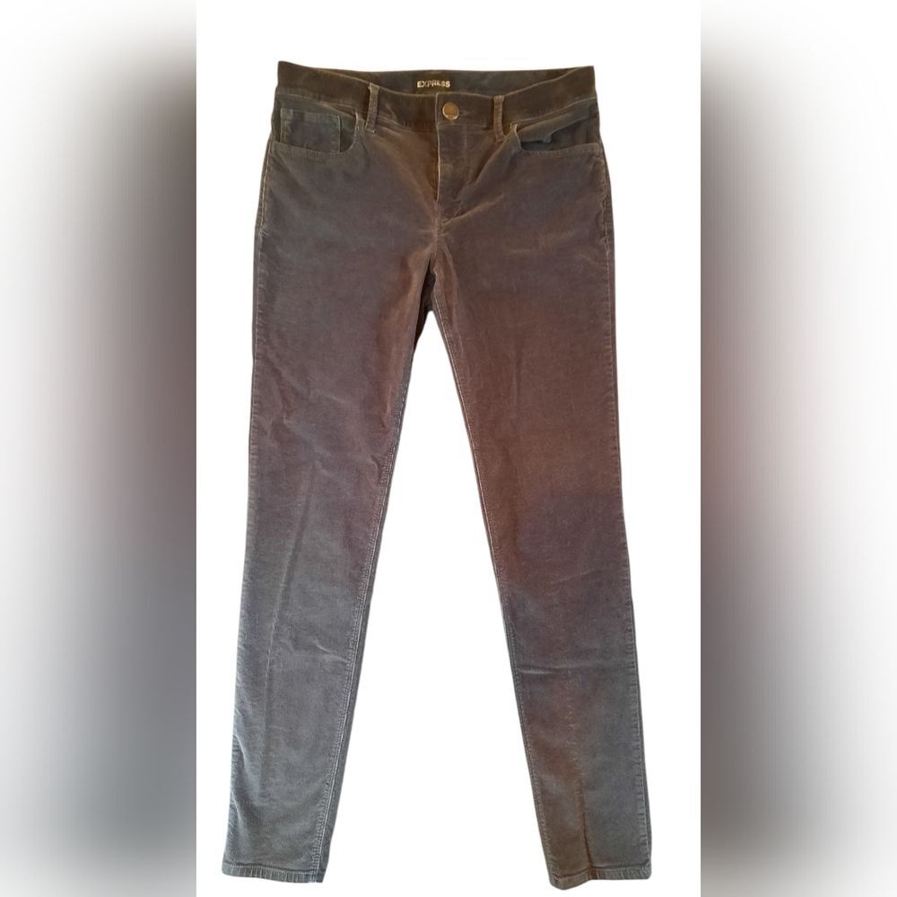 Express Woman Pants 6 Brown Corduroy Legging Mid-Rise Casual Classic Preppy
